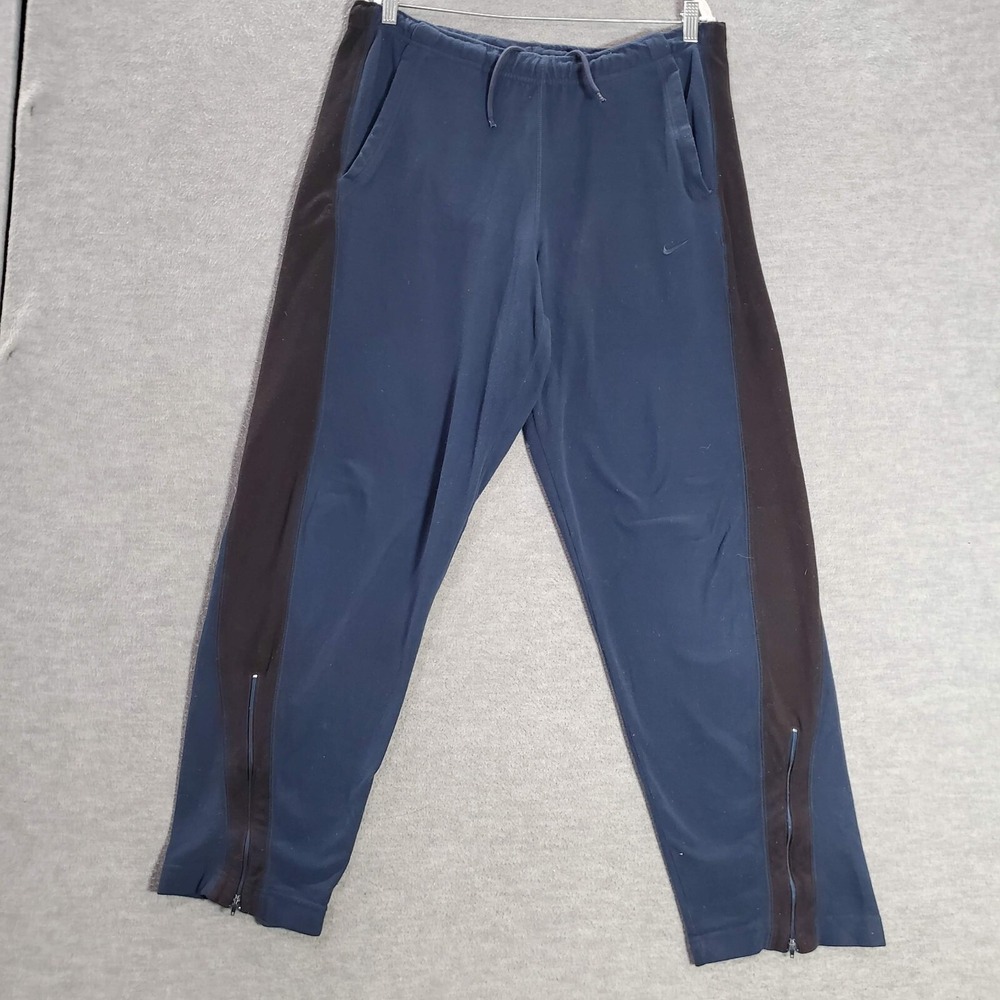 VINTAGE‎ Nike Women Activewear Track Pants Large Blue Swoosh Logo Straight Y2K